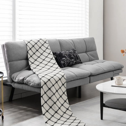 Canapé-Lit Futon Convertible En Mousse À Mémoire De Forme Avec Dossier Et Accoudoirs Réglables Canapé-Lit Futon Moderne Gris/Noir/Brun