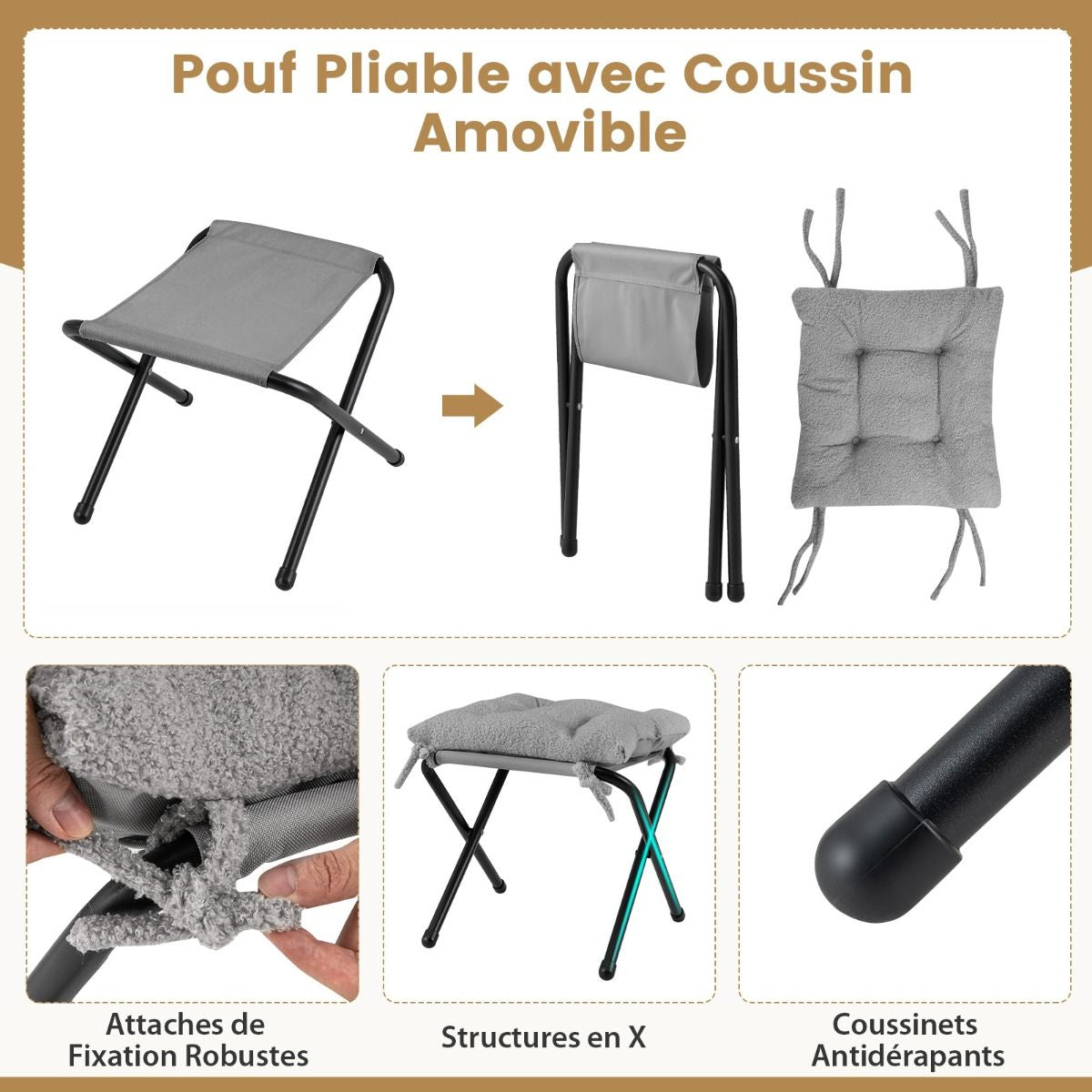 Chaise Paresseuse Avec Ottoman Fauteuil De Loisirs Rembourré Sherpa Moderne Avec Repose-Pied Pliable Coussin De Tête Beige/Gris/Rose