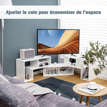 Meuble TV 3 Pièces 134-180X30X43Cm Combination Libre Pour Télévision Jusqu’À 49 Pouces Pour Salon Chambre Bureau En MDF Noir/Blanc/Café/Gris