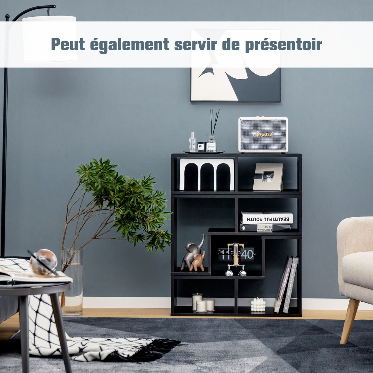 Meuble TV 3 Pièces 134-180X30X43Cm Combination Libre Pour Télévision Jusqu’À 49 Pouces Pour Salon Chambre Bureau En MDF Noir/Blanc/Café/Gris