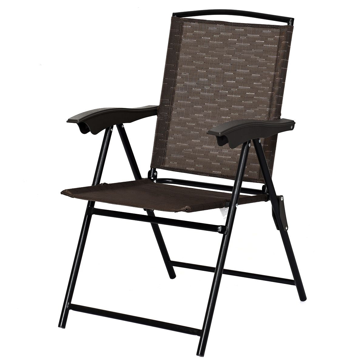 Lot De 4 Chaises Pliantes En Textilène 54 X 69 X 43-90 CM Chaise De Jardin Portable Avec Dossier Réglable