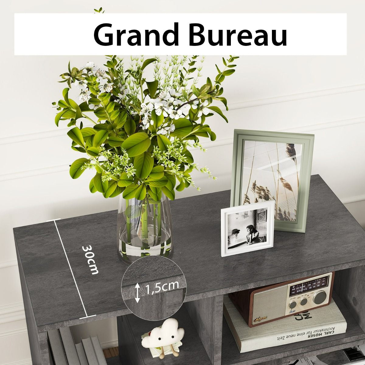 Meuble TV 3 Pièces 134-180X30X43Cm Combination Libre Pour Télévision Jusqu’À 49 Pouces Pour Salon Chambre Bureau En MDF Noir/Blanc/Café/Gris
