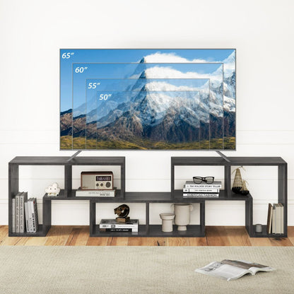 Meuble TV 3 Pièces 134-180X30X43Cm Combination Libre Pour Télévision Jusqu’À 49 Pouces Pour Salon Chambre Bureau En MDF Noir/Blanc/Café/Gris
