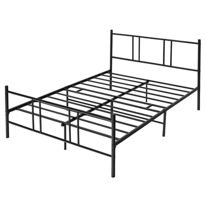 Lit Double Pour Adulte - Cadre De Lit En Métal - 160 X 200 CM - 9 Pieds De Support - Pas De Sommier Nécessaire - Sans Bruit
