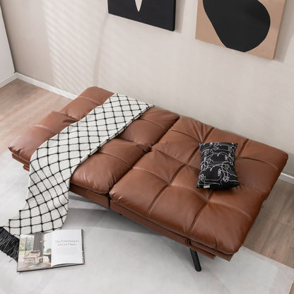 Canapé-Lit Futon Convertible En Mousse À Mémoire De Forme Avec Dossier Et Accoudoirs Réglables Canapé-Lit Futon Moderne Gris/Noir/Brun