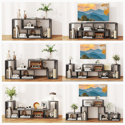 Meuble TV 3 Pièces 134-180X30X43Cm Combination Libre Pour Télévision Jusqu’À 49 Pouces Pour Salon Chambre Bureau En MDF Noir/Blanc/Café/Gris