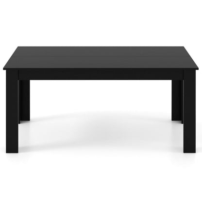 Table Salle À Manger De 160 CM Pour 6-8 Personnes Table Cuisine Rectangulaire Avec Pieds En Formes De L Robustes Table Bureau De Travail Moderne Naturel/Noir