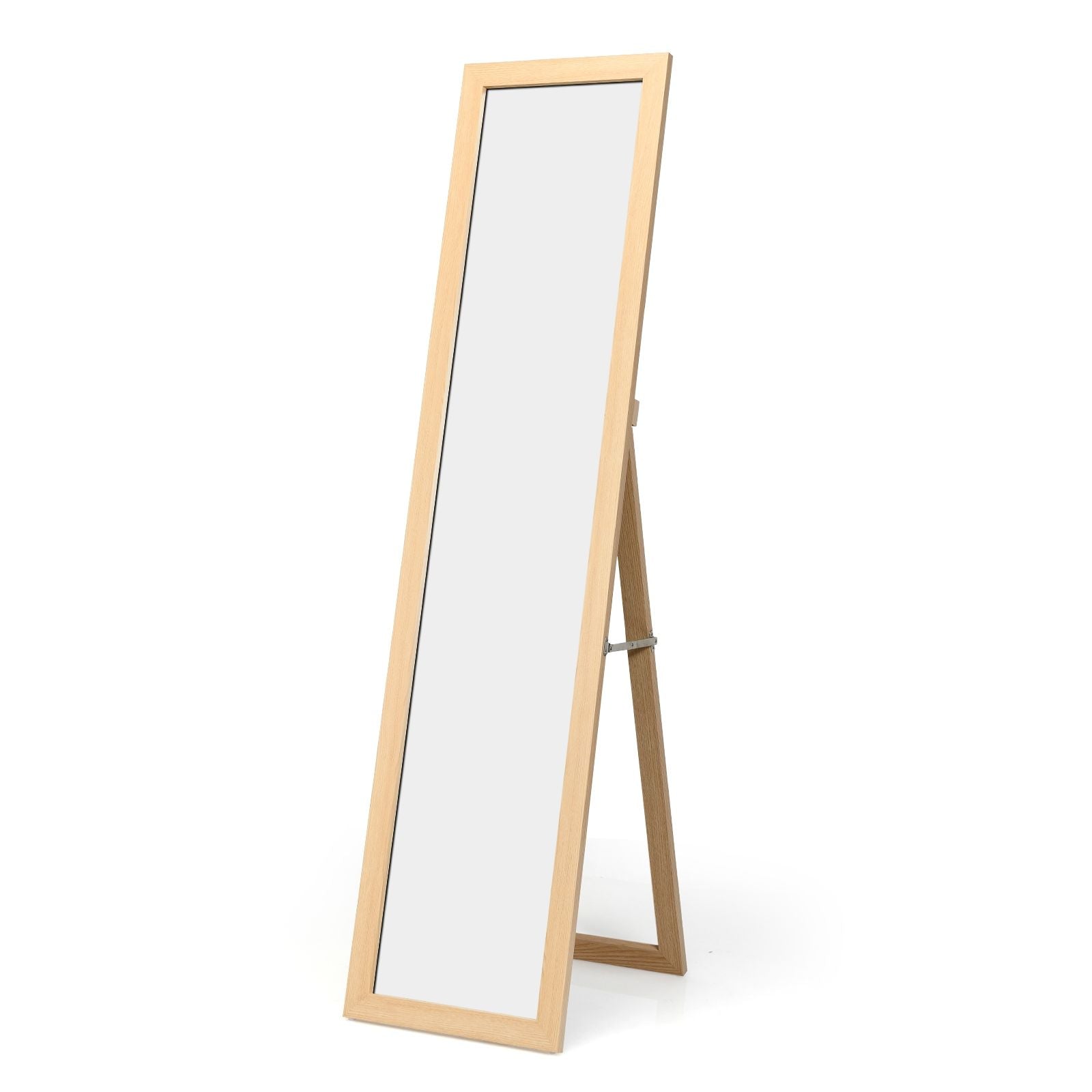 Miroir Sur Pied Psyché Miroir Autoportant Rectangulaire 155 X 37 Cm Style Scandinave Moderne Blanc/Naturel/Noir