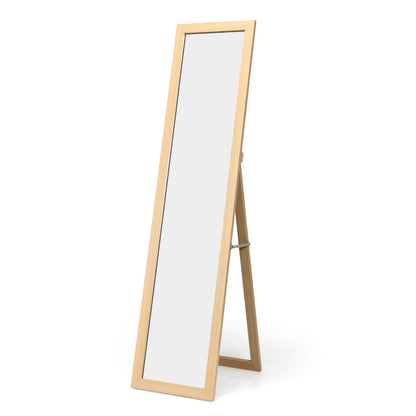 Miroir Sur Pied Psyché Miroir Autoportant Rectangulaire 155 X 37 Cm Style Scandinave Moderne Blanc/Naturel/Noir