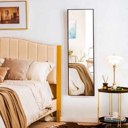 Miroir HD Psyché Mural Miroir Rectangulaire De Grand Format H 120 X L37 CM Cadre Argent En Alliage D'Aluminium Noir/Argent/Or