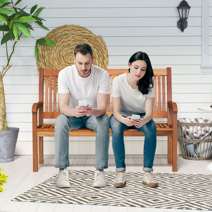 Banc De Jardin En Bois Avec Dossier Et Accoudoir Large Idéal Pour Balcon Jardin Bord De Piscine Etc.