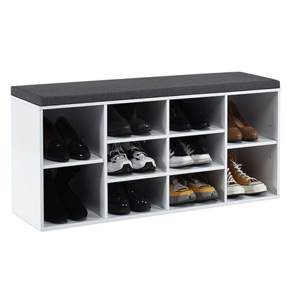 Meuble À Chaussures Banc À Chaussures Avec Coussin Capacité 150 Kg Grand Rangement En Bois 104X30X48 Cm 5 Couleurs Au Choix