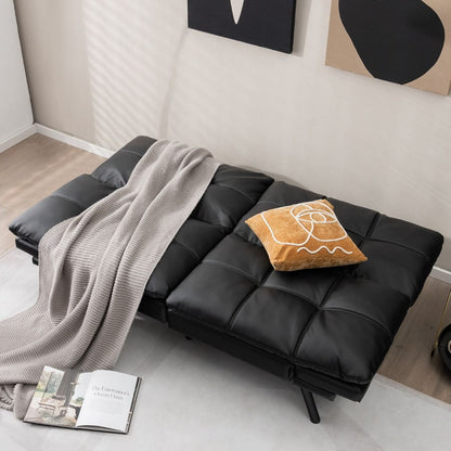 Canapé-Lit Futon Convertible En Mousse À Mémoire De Forme Avec Dossier Et Accoudoirs Réglables Canapé-Lit Futon Moderne Gris/Noir/Brun