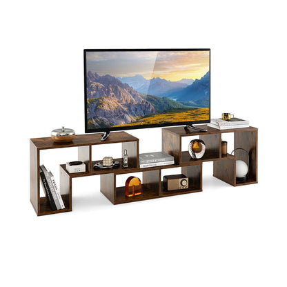 Meuble TV 3 Pièces 134-180X30X43Cm Combination Libre Pour Télévision Jusqu’À 49 Pouces Pour Salon Chambre Bureau En MDF Noir/Blanc/Café/Gris