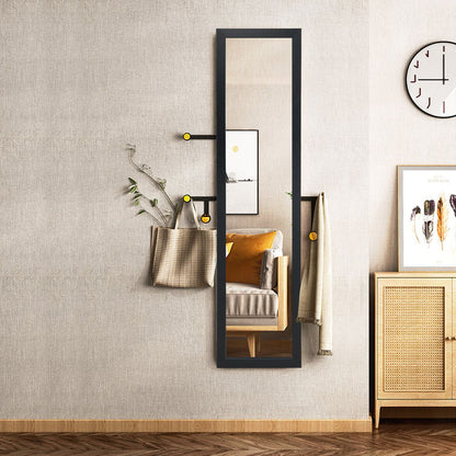 Miroir Sur Pied Psyché Miroir Autoportant Rectangulaire 155 X 37 Cm Style Scandinave Moderne Blanc/Naturel/Noir