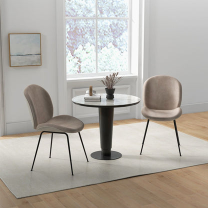 Lot De 2 Chaises De Salle À Manger En Velours Avec Base En Métal Chaise De Loisirs Rembourrée Moderne Chaise D’Appoint Pour Chambre Café