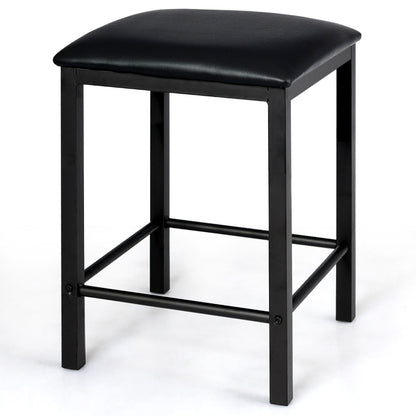 Table Haute Cuisine Avec 2 Tabourets Table Bar Cuisine Cadre En Métal Mange-Debout Industriel Pour Bistro Salle À Manger Cuisine Blanc/Café/Noir
