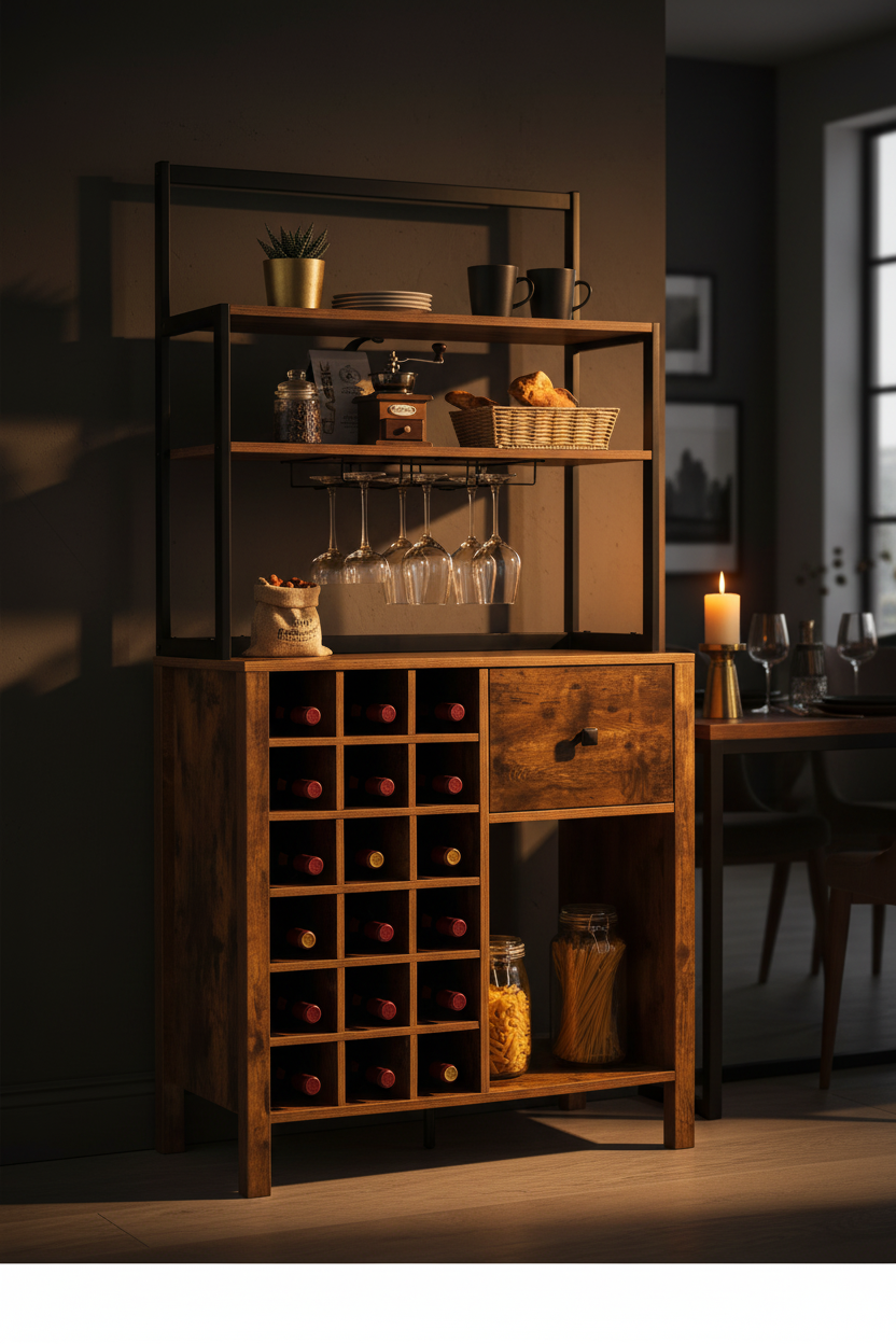 Armoire Bar Casier Vin 18 Bouteilles Luxe Fériona