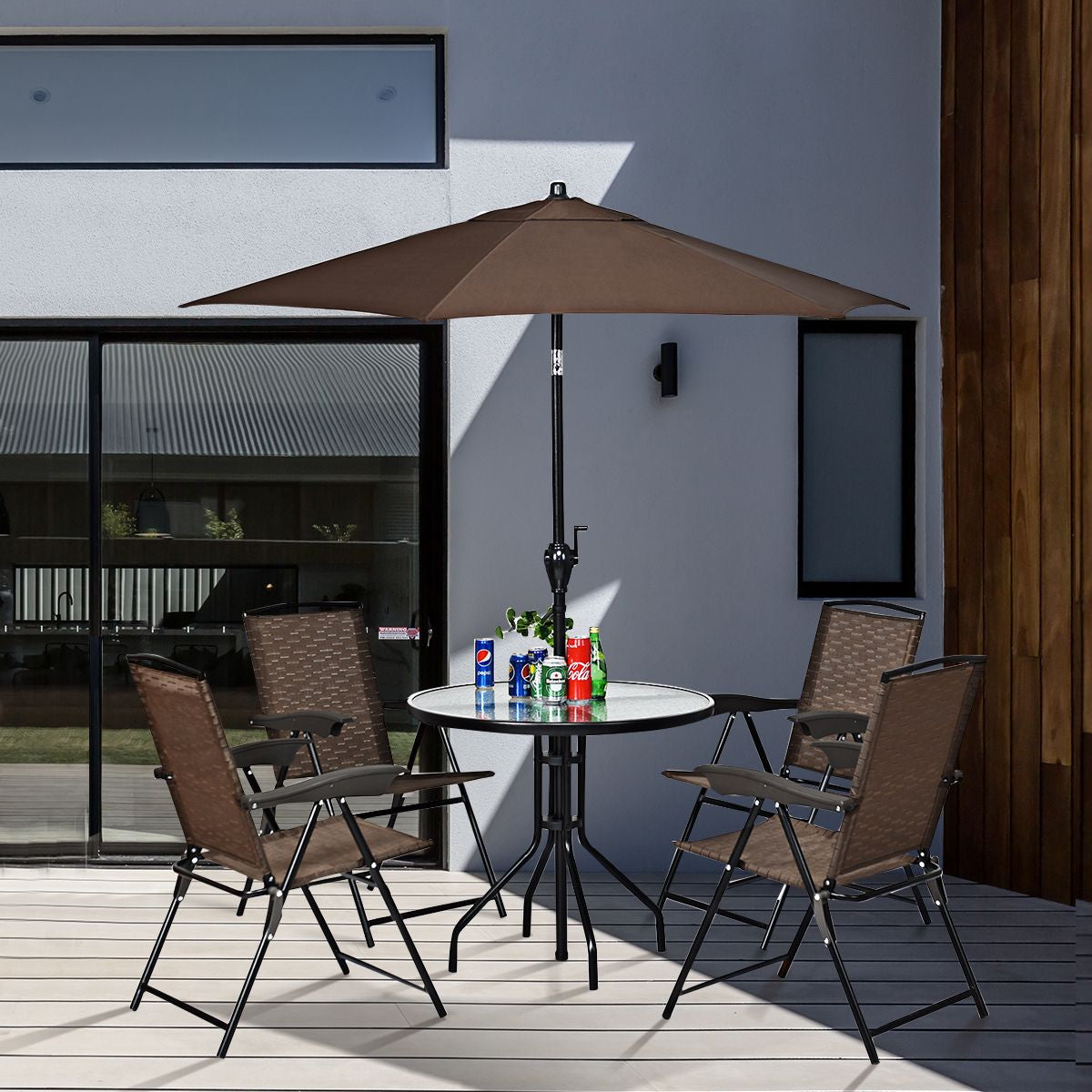Lot De 4 Chaises Pliantes En Textilène 54 X 69 X 43-90 CM Chaise De Jardin Portable Avec Dossier Réglable