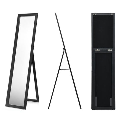 Miroir Sur Pied Psyché Miroir Autoportant Rectangulaire 155 X 37 Cm Style Scandinave Moderne Blanc/Naturel/Noir