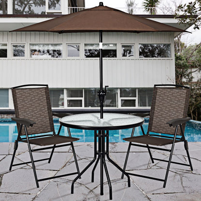 Lot De 4 Chaises Pliantes En Textilène 54 X 69 X 43-90 CM Chaise De Jardin Portable Avec Dossier Réglable