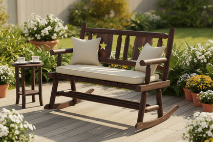 Banc à Bascule Jardin Bois Carbonisé Luxe Fériona