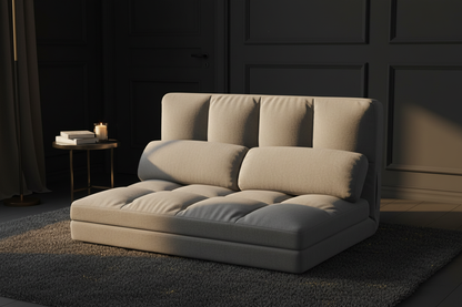 Canapé Lit Convertible Velours Gris Luxe Fériona