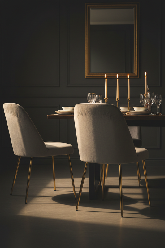 Chaises Velours Gris Luxe Fériona