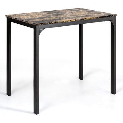 Table Haute Cuisine Avec 2 Tabourets Table Bar Cuisine Cadre En Métal Mange-Debout Industriel Pour Bistro Salle À Manger Cuisine Blanc/Café/Noir