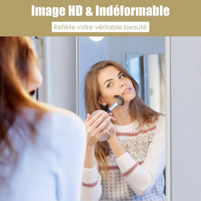 Miroir HD Psyché Mural Miroir Rectangulaire De Grand Format H 120 X L37 CM Cadre Argent En Alliage D'Aluminium Noir/Argent/Or