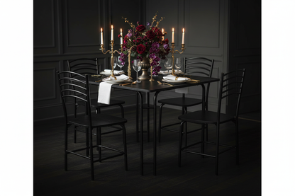 Ensemble Table & 4 Chaises Noir Luxe Fériona