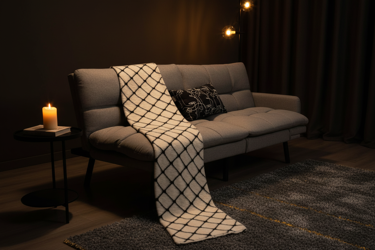 Canapé-lit futon convertible mousse mémoire forme luxe Fériona