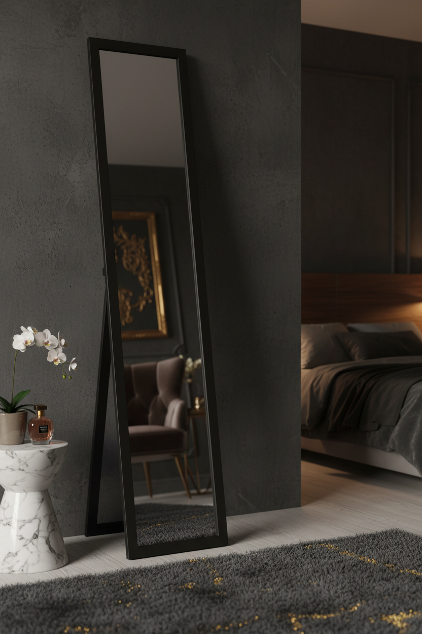 Miroir Psyché Cadre Noir Luxe Fériona